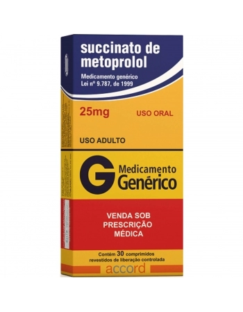 SUCCINATO DE METOPROLOL 25MG C/30COMP