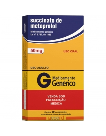 SUCCINATO DE METOPROLOL 50MG C/30COMP