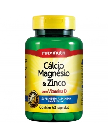 CALCIO, MAGNESIO E ZINCO 600MG - 60 CAPS - CAIXA 12 UNI