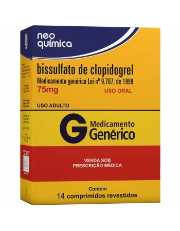BISSULFATO CLOPIDOGREL 75MG CT BL 14CPRV