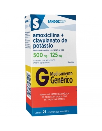 AMOXICILINA+CLAVULANATO DE POTÁSSIO 500+125MG C21