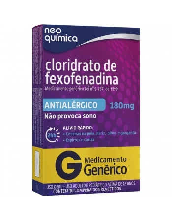 CLORIDRATO DE FEXOFENADINA 180MG C10 COMP