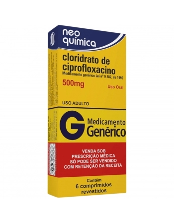 CLORIDRATO DE CIPROFLOXACINO 500MG C6 COMP