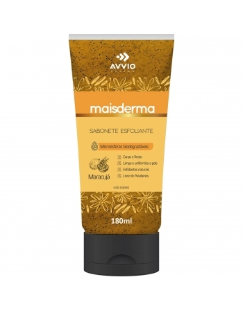 SABONETE LIQUIDO ESFOLIANTE MAISDERMA MARACUJA 180ML