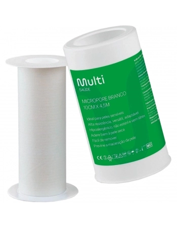 FITA MICROPORE BRANCA 10CM X 4.5M