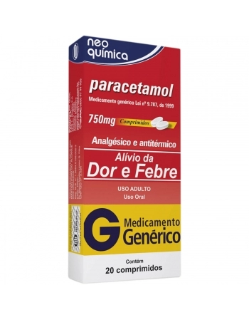 PARACETAMOL 750MG COMP CT BL 2X10