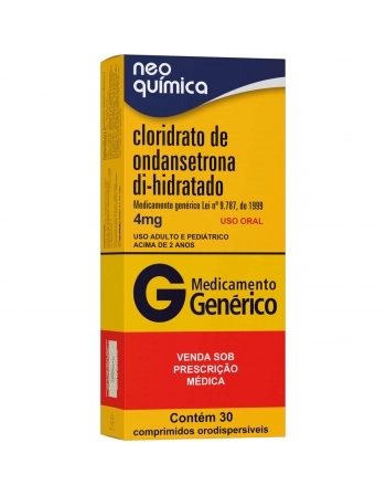 CLORIDRATO ONDANSETRONA 4MG C/ 30 COMP ORODISP