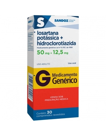 LOSARTANA POTASSICA + HIRDROCLOROTIAZIDA 50+12,5MG C/ 30 COMP
