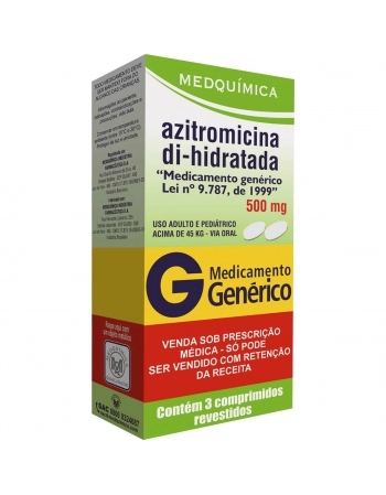 AZITROMICINA DI-HIDRATADA 500MG C 3COMP