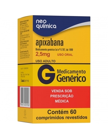 APIXABANA 2,5MG C/60 COMP