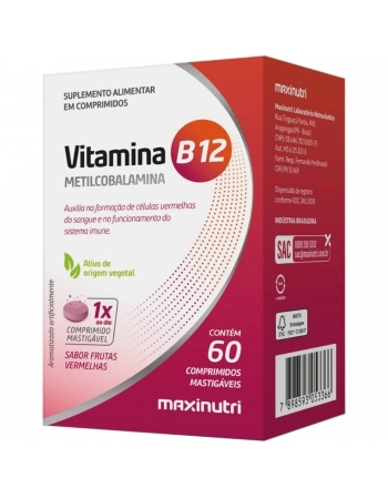 VITAMINA B12 METILCOBALAMINA C/60 COMP-MASTIGAVEIS