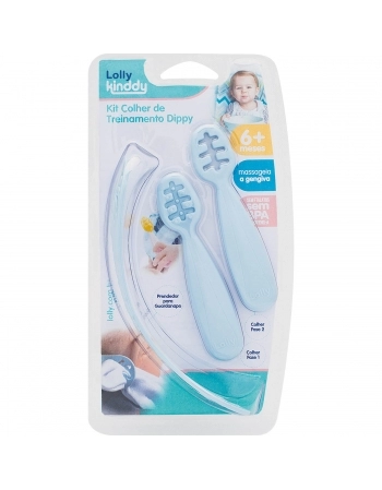 7116-01-M - KIT COLHER TREINAMENTO DIPPY AZUL