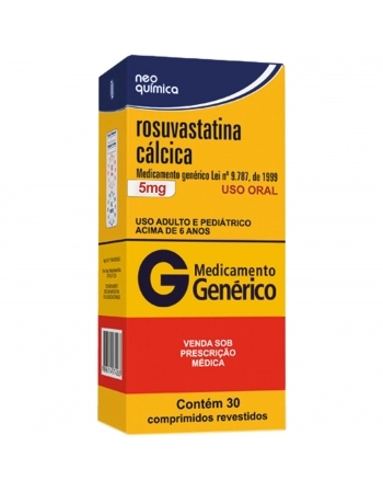ROSUVASTATINA CALCICA 5MG C/ 30COMP