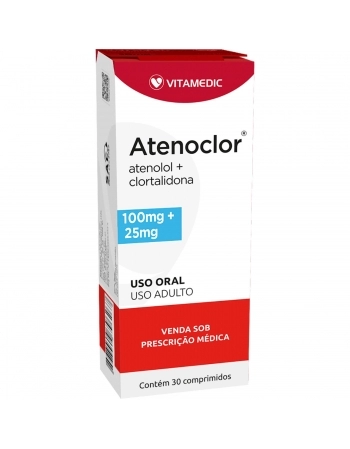 ATENOCLOR 100+25MG COM C/ 30 COMP
