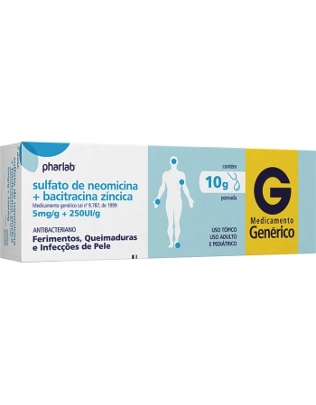 SULFATO DE NEOMICINA + BACITRACINA ZÍNCICA POM 5MG/G + 250UI/G - BG C/ 10G