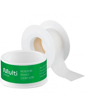 FITA MICROPORE BRANCA 2.5CM X 4.5M
