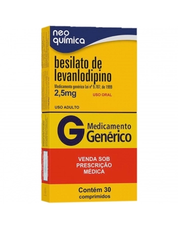 BESILATO DE LEVANLODIPINO 2,5MG C/30 COMP