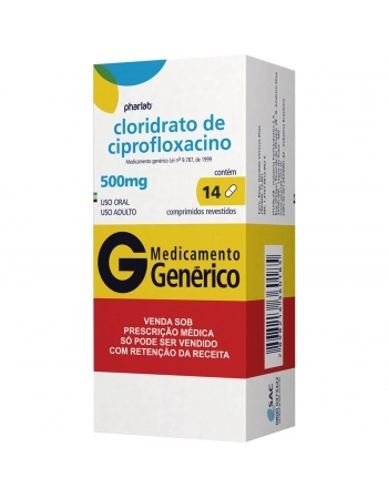 CLOR. DE CIPROFLOXACINO 500MG C/14 COM