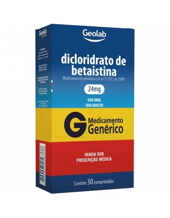 DICLORIDRATO DE BETAISTINA 24MG C/30 COM
