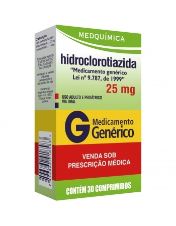 HIDROCLOROTIAZIDA 25MG C/30 MEDQUIMICA