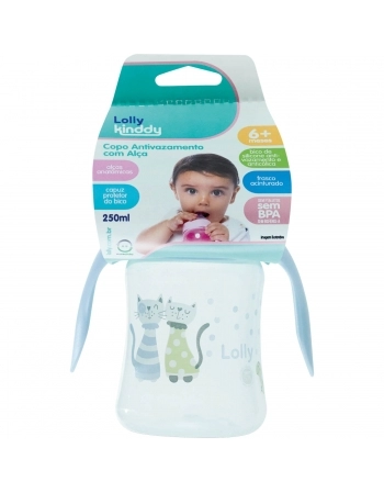 7104-01-AZ - COPO ANTIVAZ C/ALCA 250ML AZUL