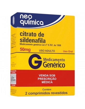 CITRATO DE SILDENAFILA 50MG C/2COMP GEN