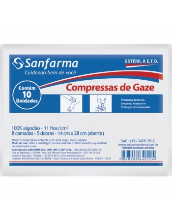 COMPRESSA GAZE EST. 11FIOS PCT C/10UN.