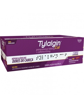 TYLALGIN CAF 500+65MG CX C/100 COMP REV