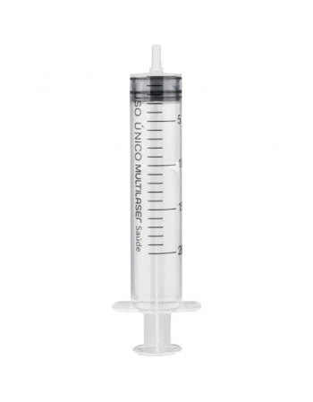 SERINGA 20ML, LUER SLIP (BISO LISO), SEM AGULHA - CAIXA COM 50 UNIDADES
