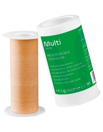 FITA MICROPOROSA BEGE 10CM X 4.5M - MULTI SAÚDE