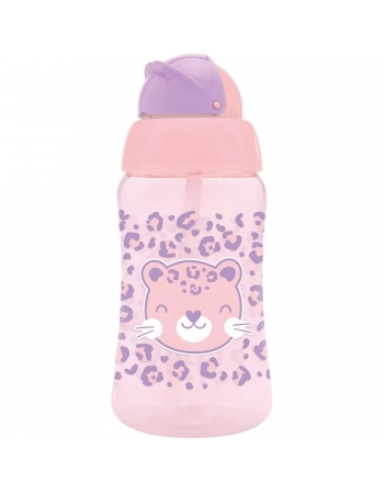 7194-00-F - COPO COM CANUDO ZOO 330ML ROSA
