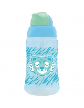 7194-00-M-COPO COM CANUDO ZOO 330ML AZUL